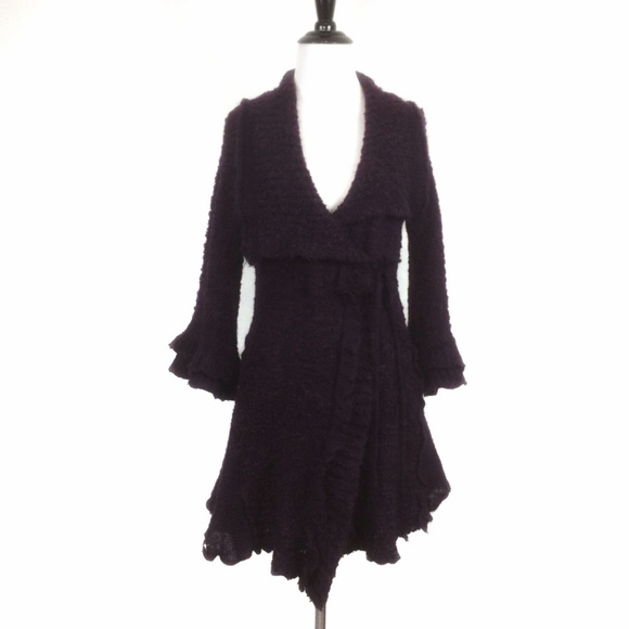 Alberto Makali Sweaters - ❌SOLD❌Alberto Makali Purple Wrap Cardigan Sweater